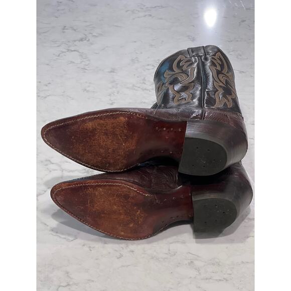 Justin Boots Dark Brown Ankle Boots - Picture 10 of 11